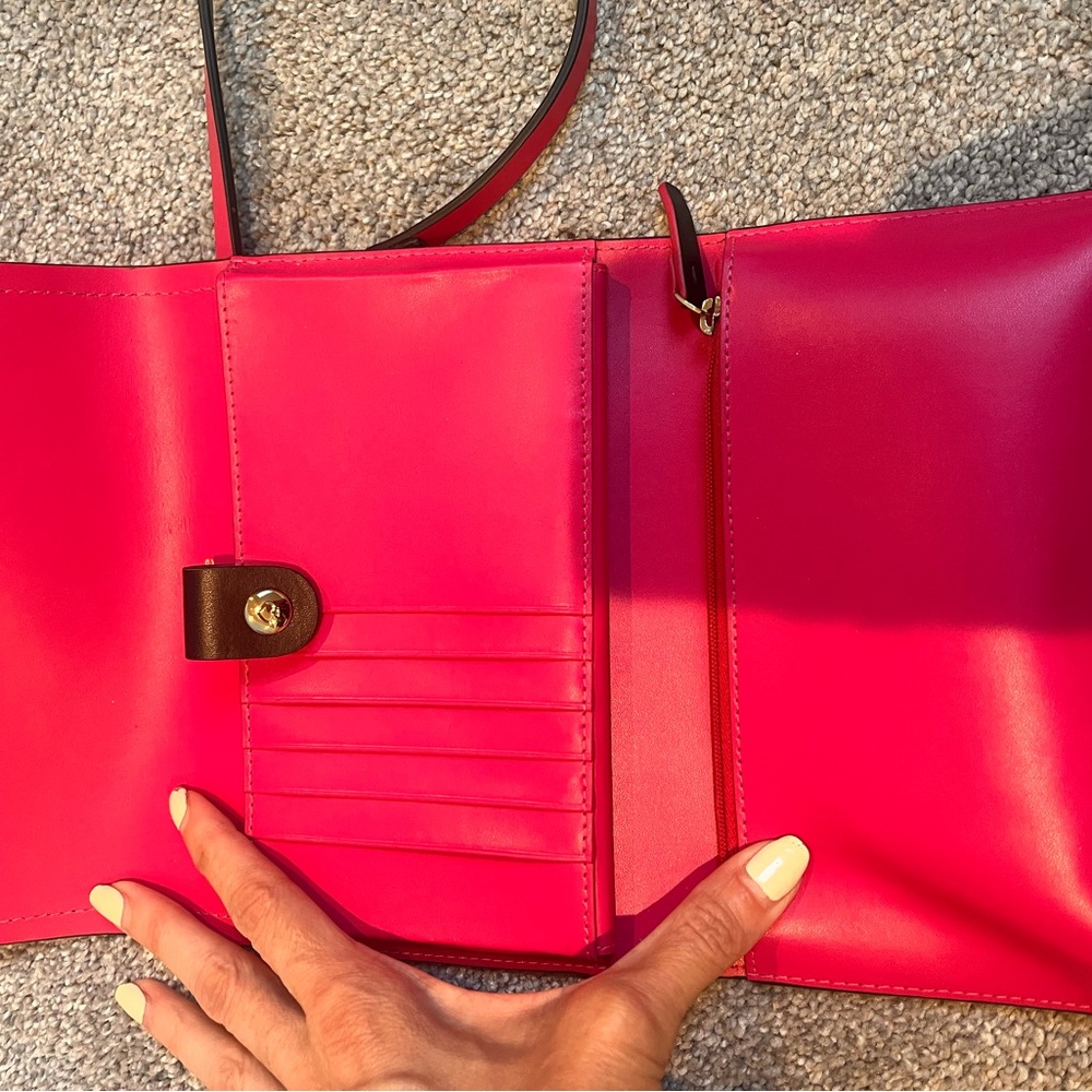 kate spade Hot Pink Wallet with Black Snap Closure - Picture 2 of 3